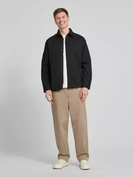 Куртка-рубашка прямого кроя с нагрудным карманом, модель «ACE THAIS» SELECTED HOMME, черный