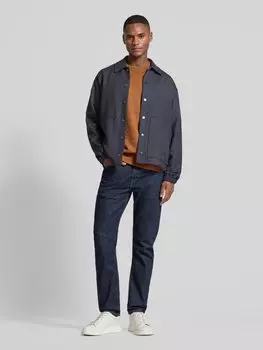 Куртка-рубашка прямого кроя с накладными карманами Scotch & Soda, темно-синий