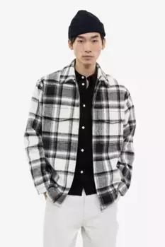 Куртка-рубашка regular fit H&M, черный