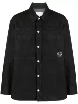 Куртка-рубашка с декором Tiger Maison Kitsun, черный