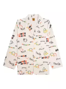 Куртка-рубашка с графическим принтом Human Made, белый