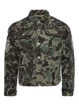 Куртка-рубашка с камуфляжным принтом Who Decides War, зеленый