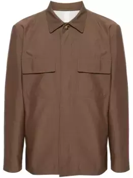 Куртка-рубашка с косым воротником Lardini, коричневый