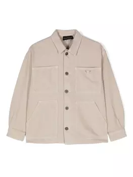 Куртка-рубашка с логотипом Eagle Emporio Armani Kids, бежевый