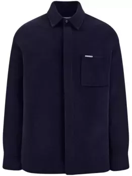 Куртка-рубашка с логотипом Ferragamo, синий