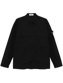 Куртка-рубашка с логотипом Stone Island Compass, черный