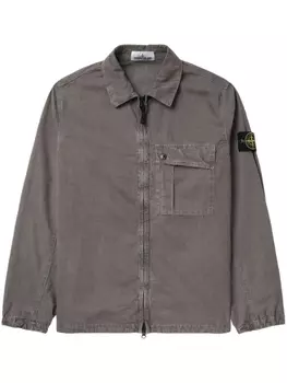 Куртка-рубашка с нашивкой Compass Stone Island, коричневый