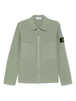Куртка-рубашка с нашивкой Compass Stone Island, зеленый