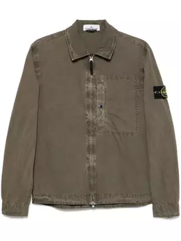 Куртка-рубашка с нашивкой Compass Stone Island, зеленый
