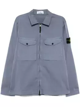 Куртка-рубашка с нашивкой Compass Stone Island, синий