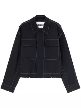 Куртка-рубашка с потайной застежкой Jil Sander, синий