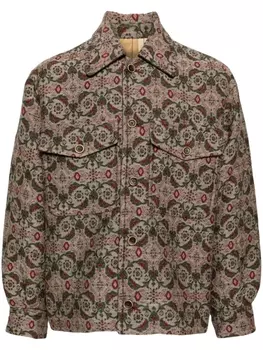 Куртка-рубашка с узором Uma Wang, коричневый