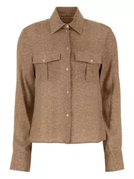 Куртка-рубашка с узором в елочку Ermanno Scervino, коричневый