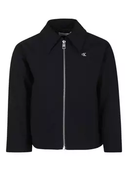 Куртка-рубашка с вышитым логотипом Calvin Klein Kids, черный