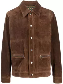 Куртка-рубашка с вышитым логотипом ETRO, коричневый