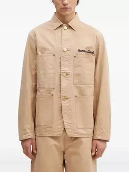 Куртка-рубашка с вышитым логотипом Human Made, нейтральный