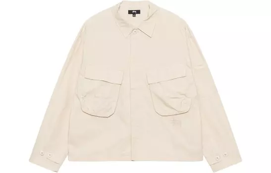 Куртка-рубашка с вышитым логотипом Stssy Stussy, оливковый