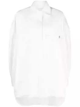 Куртка-рубашка с вышитым логотипом The Attico, белый