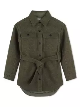 Куртка-рубашка с вышитым логотипом Zadig & Voltaire Kids, зеленый