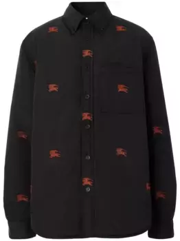 Куртка-рубашка с вышивкой BURBERRY, черный