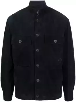 Куртка-рубашка с высоким воротником GIORGIO ARMANI, синий