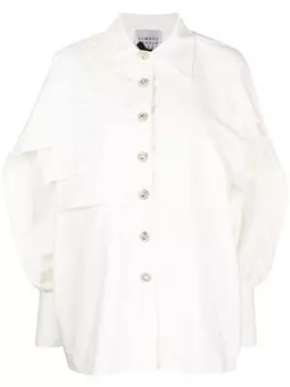 Куртка-рубашка с завязками Edward Achour Paris, белый