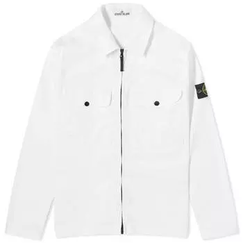 Куртка-рубашка Stone Island Stretch Cotton Double Pocket, белый