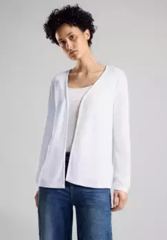Куртка-рубашка STREET ONE "Style Nette Summer Knit", однотонного вида, белый