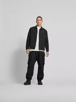 Куртка-рубашка свободного кроя с планкой на пуговицах Wood Wood, темно-серый