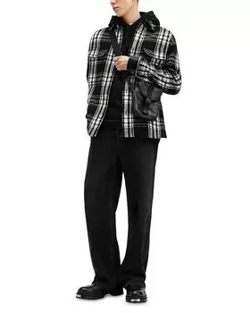 Куртка-рубашка свободного кроя в хлопковую клетку ALLSAINTS Imber, черный