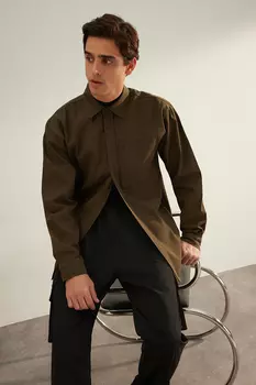 Куртка-рубашка Trendyol свободного кроя, зеленый