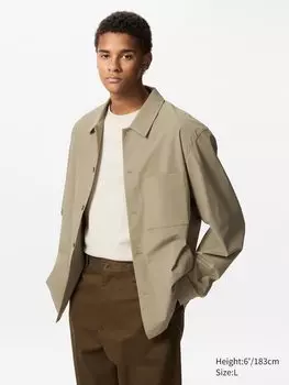 Куртка-Рубашка ultra stretch Uniqlo, цвет 32 бежевый
