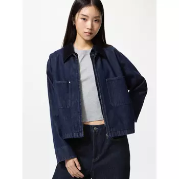 Куртка-рубашка Uniqlo женская, 69 темно-синий