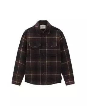 Куртка рубашка в шерстяную клетку Woolrich, коричневый