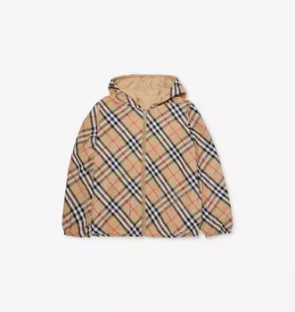 Куртка Rufus с капюшоном из тканой смеси 4-14 лет Burberry, желтый
