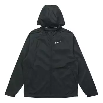 Куртка running quick dry sports hooded jacket black Nike, черный