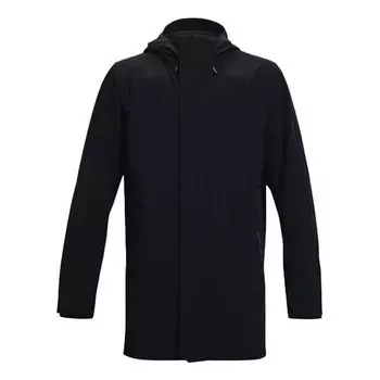 Куртка rush shell long jacket 'black' Under Armour, черный