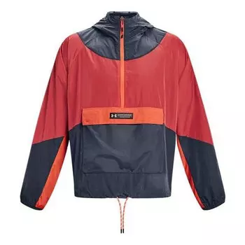 Куртка rush woven 1/2 zip anorak jacket 'red grey' Under Armour, красный