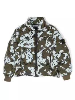 Куртка с абстрактным узором Stone Island Junior, зеленый