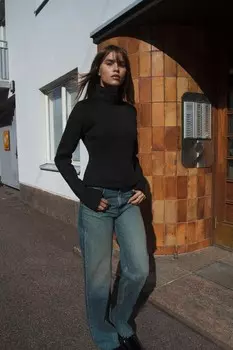Куртка с эффектом акваланга ZARA, черный