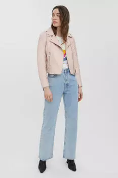 Куртка с эффектом кожи Vero Moda, бежевый
