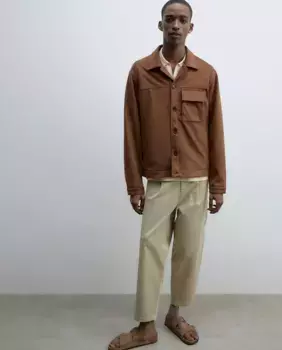 Куртка с эффектом замши Sfera, коричневый