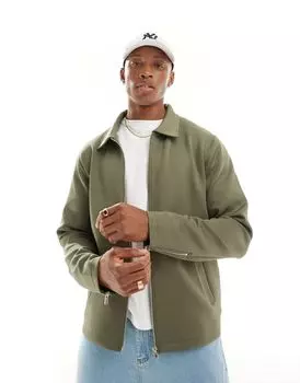 Куртка с аквалангом цвета хаки с молниями ASOS DESIGN