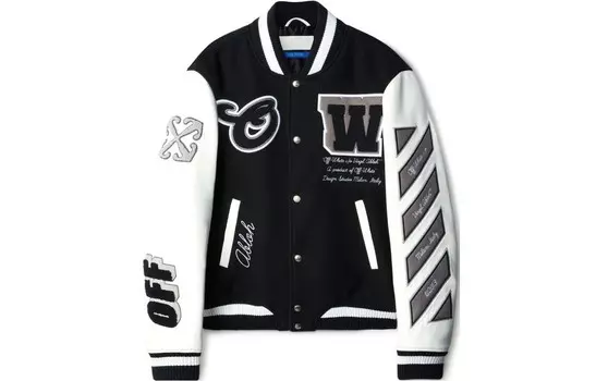 Куртка с аппликацией Lea Varsity Off-White, черный