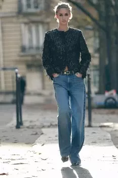 Куртка с бахромой из пайеток ZARA, черный