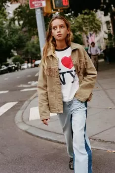 Куртка с бахромой ZARA, темно-бежевый