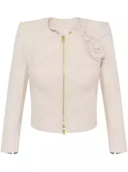 Куртка с цветочной аппликацией Elisabetta Franchi, нейтральный