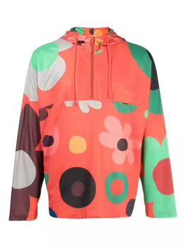 Куртка с цветочным принтом и застежкой-молнией на половину длины ERL, оранжевый