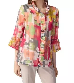 Куртка с геометрическим принтом и оборками, цвет Multi Joseph Ribkoff