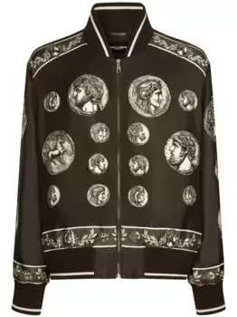 Куртка с графичным принтом DOLCE & GABBANA, коричневый